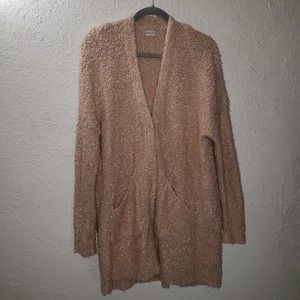 Altar'd State Sz M Cardigan Sweater Women's Pink Beige Button Open Chunky Knit